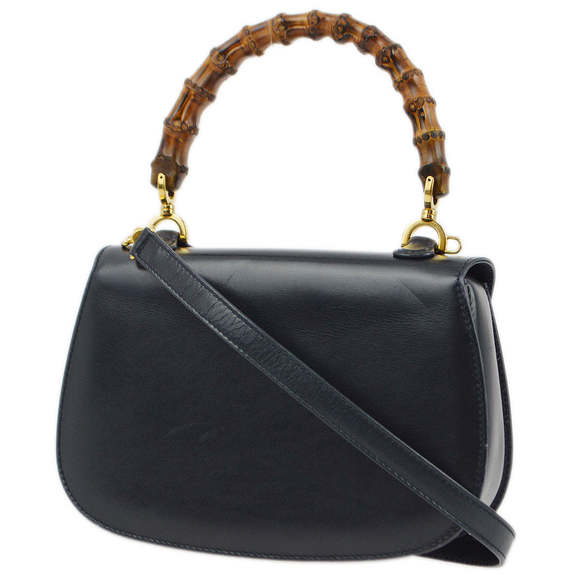 GUCCI Brown Bamboo 2way Shoulder Handbag 173024 - Picture 2 of 11